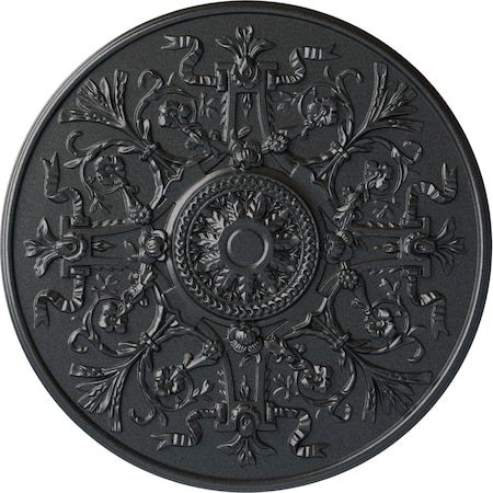 Ekena Millwork Versailles Ceiling Medallion (Fits Canopies up to 3 1/4"), Hand-Painted Pewter, 33"OD x 1 3/4"P CM33VEPES